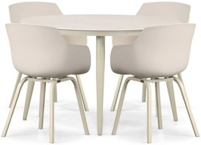 Tuinset 4 personen 120 cm Kunststof Taupe Lifestyle Garden Furniture Salina/Vienna