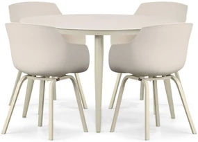 Tuinset 4 personen 120 cm Kunststof Taupe Lifestyle Garden Furniture Salina/Vienna
