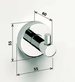 Sapho X-Round handdoekhaak chroom