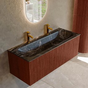 Mondiaz Kurve-dlux 120cm badmeubel ruby met 1 lade en wastafel big large midden 2 kraangaten lava
