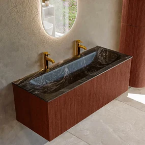 Mondiaz Kurve-dlux 120cm badmeubel ruby met 1 lade en wastafel big large midden 2 kraangaten lava