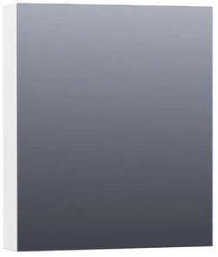Saniclass Plain Spiegelkast - 60x70x15cm - 1 rechtsdraaiende spiegeldeur - MDF - mat wit SK-PL60RMW