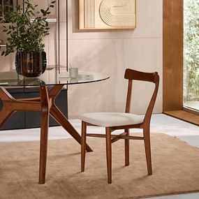 Set van 2 stoelen van eikenhout en katoen/linnen Bree
