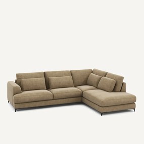 Omvormbare hoekbank rechts, stonewashed fluweel, Marsile