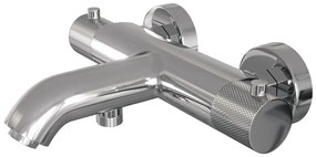 Brauer Chrome Carving thermostatische badkraan met wandhouder en 3 standen handdouche chroom