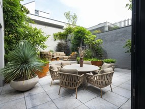 4 Seasons Outdoor Biarritz low dining tuinstoel amber Tuinstoel   beige weerbestendig