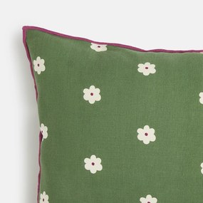 Rechthoekige kussenhoes van katoen met bloemenmotief, LEIHO