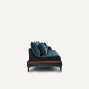 Halve bank met tafelblad, van gemengd fluweel, MODERNISTE