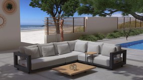 4 Seasons Outdoor Metropolitan loungeset rechts SALE    houtkleur weerbestendig