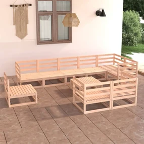vidaXL 10-delige Loungeset massief grenenhout
