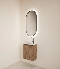Gliss Design Echo toiletmeubel 40cm wellington oak met toppaneel wit mat