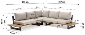 Hoek loungeset 5 personen Aluminium Grijs  Lifestyle Garden Furniture Azzurro