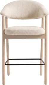 GARDA crème beige (stof Harmony 110) / gebleekt eiken geolied - GESTOFFEERDE BARKRUK VOOR KEUKEN/BAR