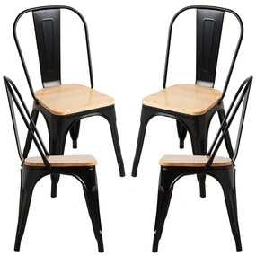 Pakket 4 Stoelen Torix Natuurlijk Hout