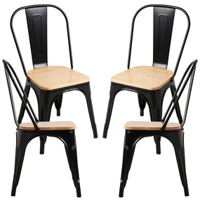 Pakket 4 Stoelen Torix Natuurlijk Hout