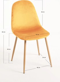 Set 4 Teok Fluwelen Stoelen