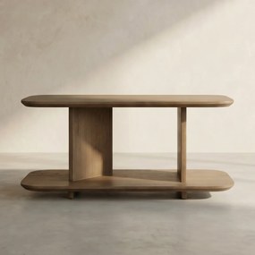 Design Bijzettafel Eikenhout Bruin - 90 X 40cm.