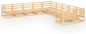 vidaXL 10-delige Loungeset massief grenenhout