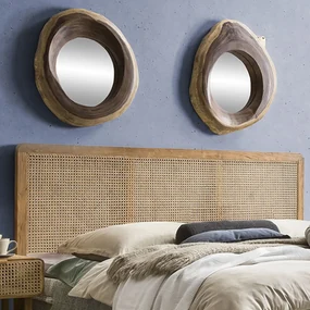 Bed Hoofdeinde Teak En Rotan