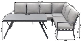 Garden Impressions Sergio lounge dining set 3-delig - Rechts