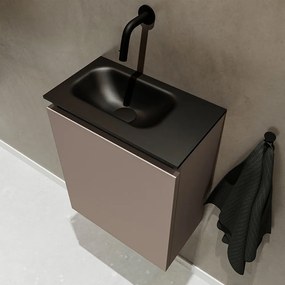 Mondiaz Ture 40cm toiletmeubel smoke met wastafel urban links geen kraangat