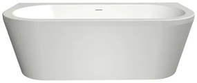 Xenz Charley half vrijstaand bad acryl 165x75x60cm wit mat met waste koper