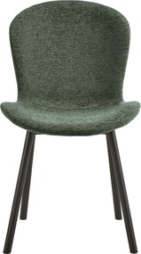 FIORA Groen (stof Apia 352)/zwart frame - MODERNE GESTOFFEERDE STOEL VOOR WOONKAMER/EETKAMER LOFT