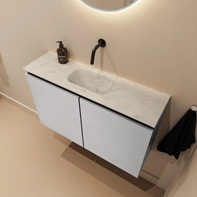 Mondiaz Ture DLux toiletmeubel 80cm plata met wastafel opalo midden zonder kraangat