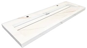 Lambini Designs Quri keramische wastafel 140cm marmer met kraangaten