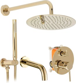Inbouw regendoucheset Rea Lungo Gold met uitloop + BOX