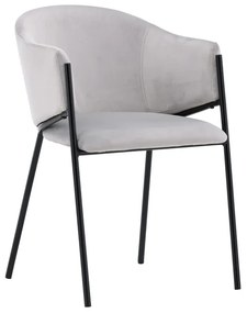 Jörn Eetkamerstoel - Sara -  Lichtgrijs - Fluweel - Jörn