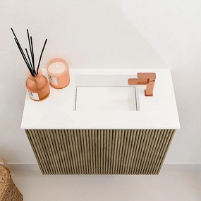 Mondiaz Joya 50cm toiletmeubel dusk met wastafel faye rechts 1 kraangat talc