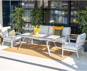 Garden Impressions Senja lounge dining set stoel-bank 4-delig taupe - valley sand