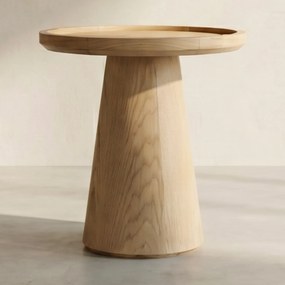 Eiken Bijzettafel Rond - 46 X 46cm.