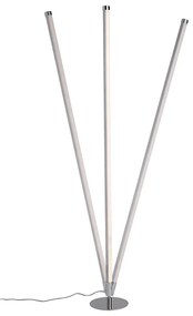 Set van 2 moderne vloerlampen LED chroom - Line-up