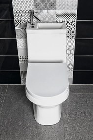 Aqualine Hygie duoblok staand toilet met fontein wit