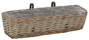 vidaXL Balkonbakken 2 st 60 cm wicker met PE-voering
