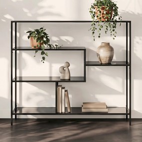 Laag Wandrek Staal Met Glas - 115x30x100cm.
