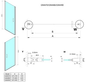 Gelco Loro douchedeur 70x200cm chroom