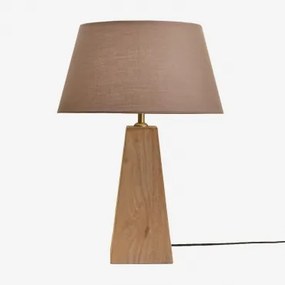 Tafellamp In Taraua Mangohout Mangohout & Moka Bruin Ø40 Cm Monaco - Sklum