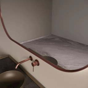 Gliss Design Aura spiegel met LED-verlichting 100x70cm rosé koper