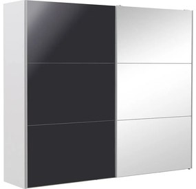 Goossens Kledingkast Easy Storage Sdk, 250 cm breed, 220 cm hoog, 1x 3 paneel schuifdeur li en 1x 3 paneel spiegel schuifdeur re