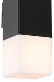 Buiten wandlamp zwart met opale kap 2-lichts IP44 - Denmark Modern E27 IP44 Buitenverlichting