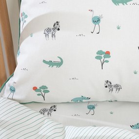 Kussensloop voor kinderen, biologisch katoen, dierenprint, SAVANE