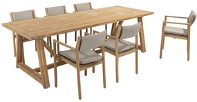 Noah Levi dining tuinset 7 delig 260x100xH75 cm teak 4 Seasons Outdoor
