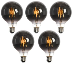 Set van 5 Smart E27 LED lamp G95 smoke 4W 60 lm 1800-3000K