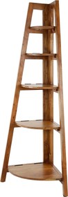 Hoek Plankenkast Massief Acacia Hout - 64x44x148cm.