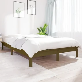 vidaXL Bedframe massief grenenhout honingbruin 200x200 cm