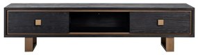Richmond Interiors Hunter Zwart Tv-meubel Met Goud - 190x45x46cm.