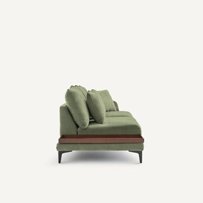 Halve bank met tafelblad, van polyester en katoen, MODERNISTE
